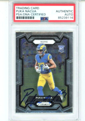 PUKA NACUA AUTO Rookie 2023 Panini Prizm #357 On-Card Los Angeles