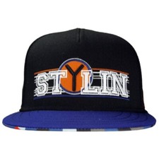 Flat Fitty Stylin Snapback Cap Hat, Black / Blue, One Size