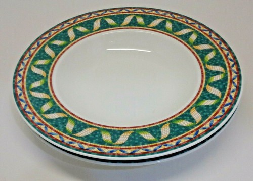 2 Villeroy & Boch Bone China Pergamon Rimmed Soup Bowls ~ Excellent ! - Picture 4 of 4
