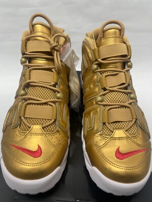 Size 11.5 - Nike Supreme x Air More Uptempo Metallic Gold