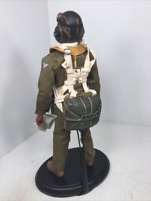 1/6 GI JOE CUSTOM TUSKEGEE FIGHTER PILOT “REDTAILS” WW2 PARACHUTE