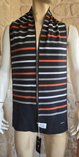 Echarpe grise rayée 100% laine mérinos marque Armor-Lux (vt)