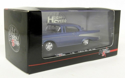 High Speed 1/43 Scale - Chevy Bel Air Metallic Blue 1965 diecast model car - Picture 2 of 4