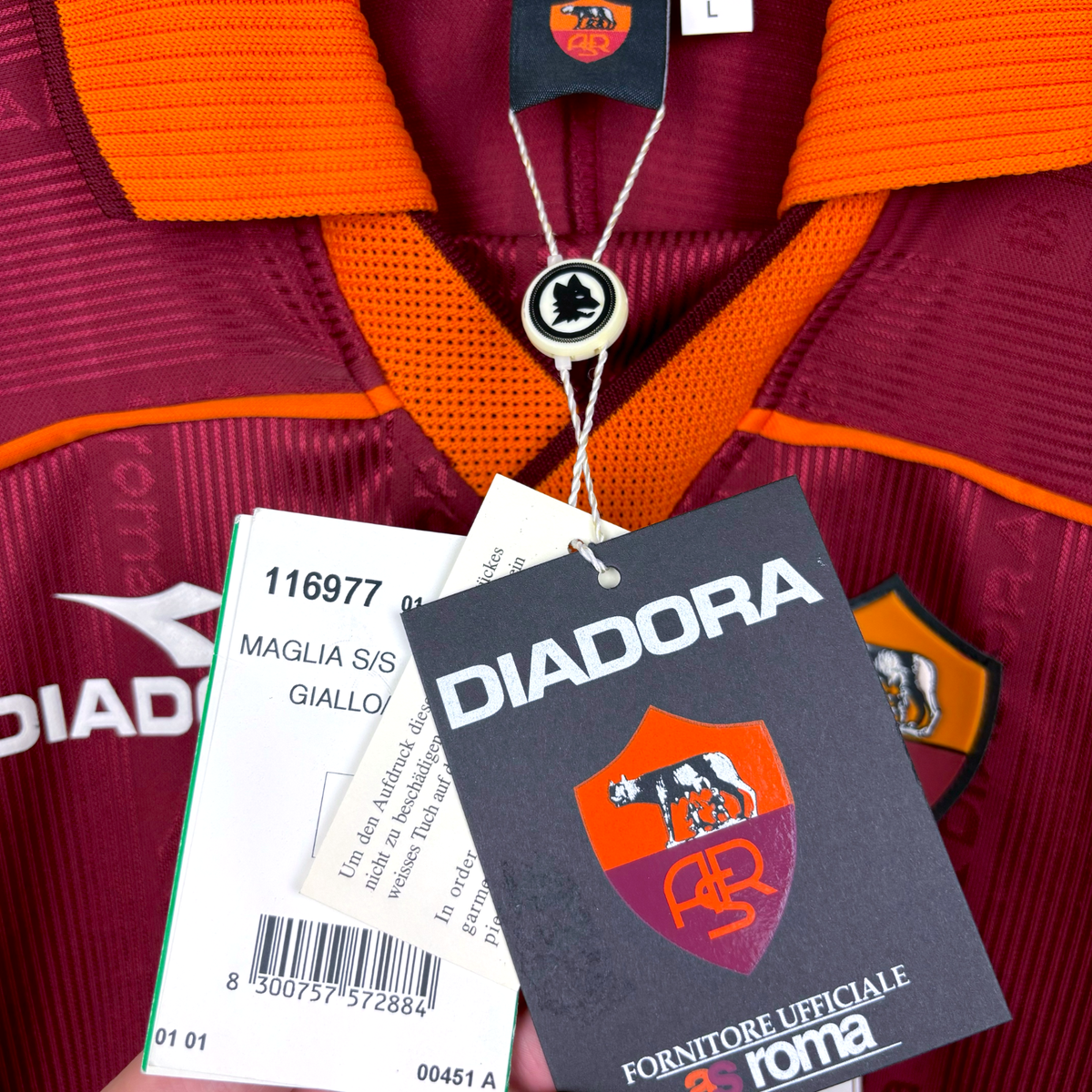 Original BNWT AS Roma 1999/2000 Home Football Shirt Maglia Calcio 