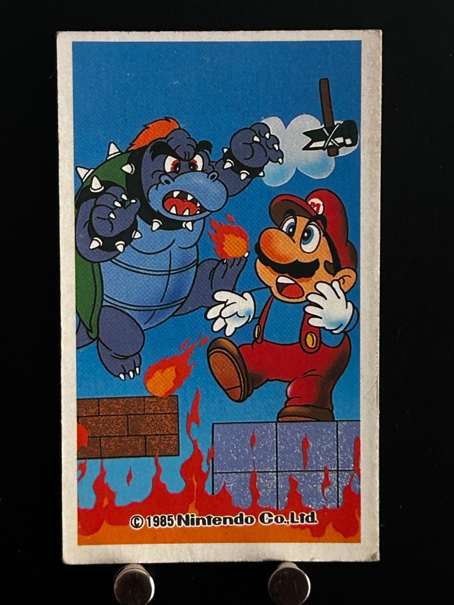 Mario Bowser Mario Bros. Kaku Menko Card Rare Japan Japanese