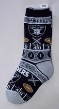 Las Vegas Raiders Socks Youth Size 1  to 5 Super Fan