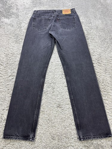 Vtg Levis 501 Jeans Men 33x34 Black Button Fly Straight Leg Denim Made In USA