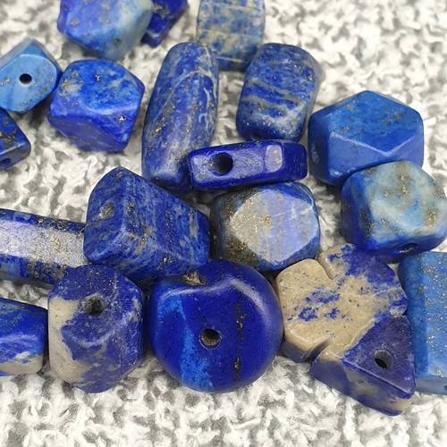 Old Ancient Natural Near Eastern Lapis Lazuli Stone Beads lot - Picture 9 of 24
