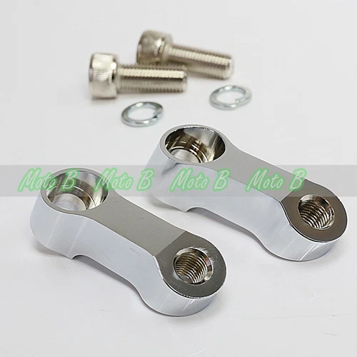 Chrome CNC Mirrors Riser Extender Adapter For Honda Valkyrie Standard 1500