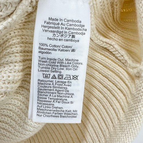 J.Crew Ribbed Cotton Gold Button Collar Sweater Preppy Classic Cream Large NWT - Picture 10 of 12