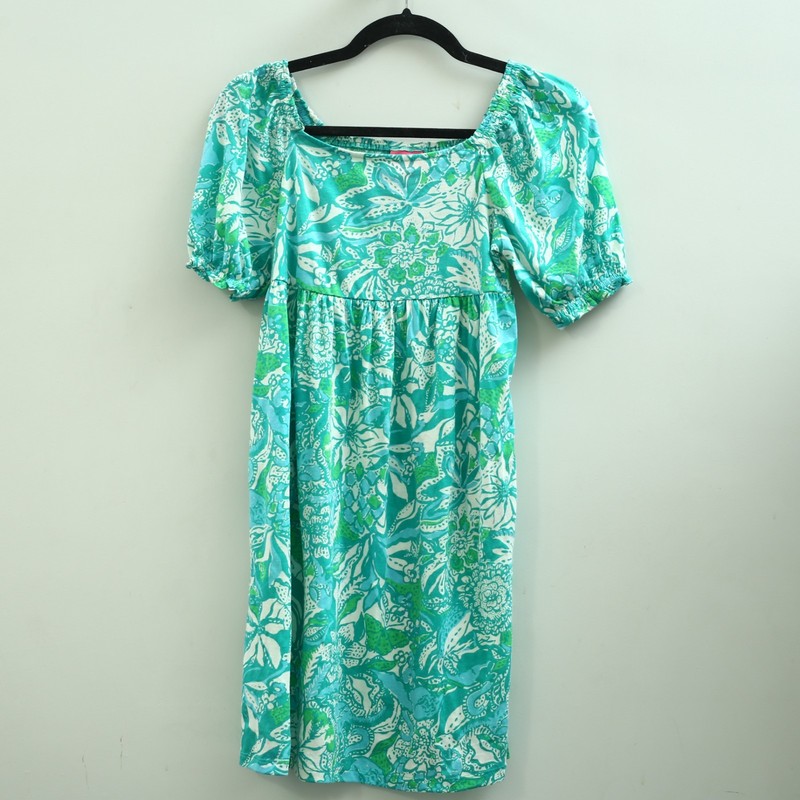 Lilly Pulitzer Girls Delaney Mini Dress Floral Print Smocked XL 12-14 Yrs 282482