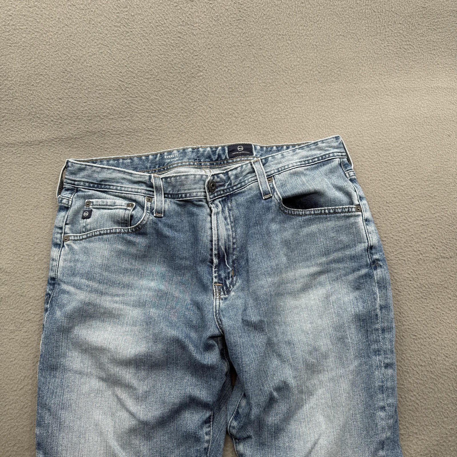 AG Adriano Goldschmied Everett Jeans Mens 33x32 Light Wash Blue Slim Straight thumbnail 9