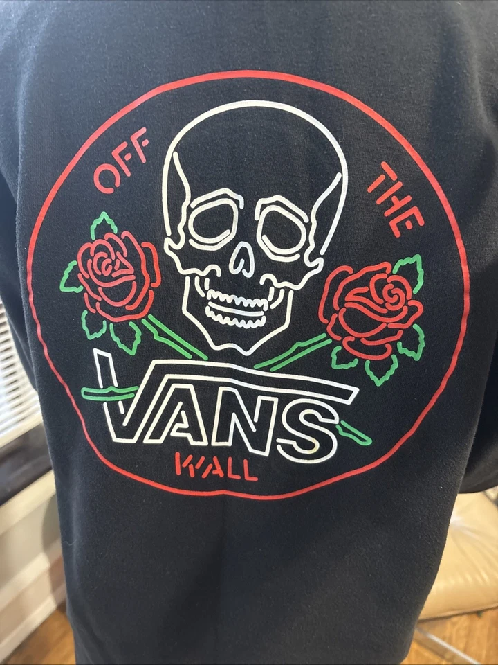 Sudadera con capucha para mujer VANS Off The Wall negra talla grande Foto 3 de 4