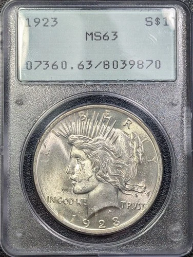 1923 Peace Silver Dollar $1 - PCGS RATTLER MS63 OGH OLD GREEN HOLDER Ships Free