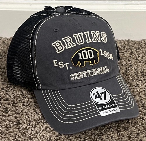 Gorra Boston Bruins 47 Marca Limpieza Centenario Gris Malla Snapback NUEVA - Imagen 1 de 6