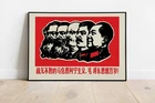 Poster China Mao Marx Lenin Stalin Communism Propaganda Poster