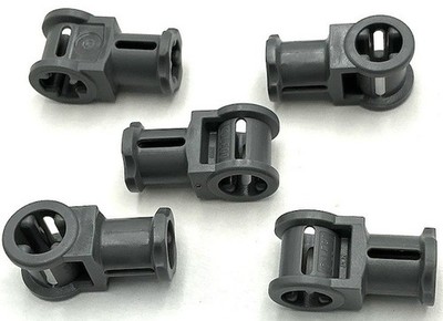 Lego 5 New Dark Bluish Gray Technic Axle Pin Connectors Perpendicular Parts
