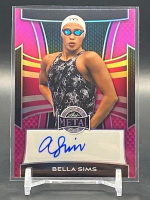 2025 Leaf Women of Sport Bella Sims Auto Pink Prismatic #/3 Michigan #BA-BS1