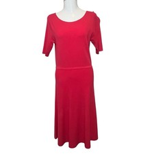 Banana Republic Women’s Ribbed Midi Dress Small Short Sleeves Pink Dressy Preppy