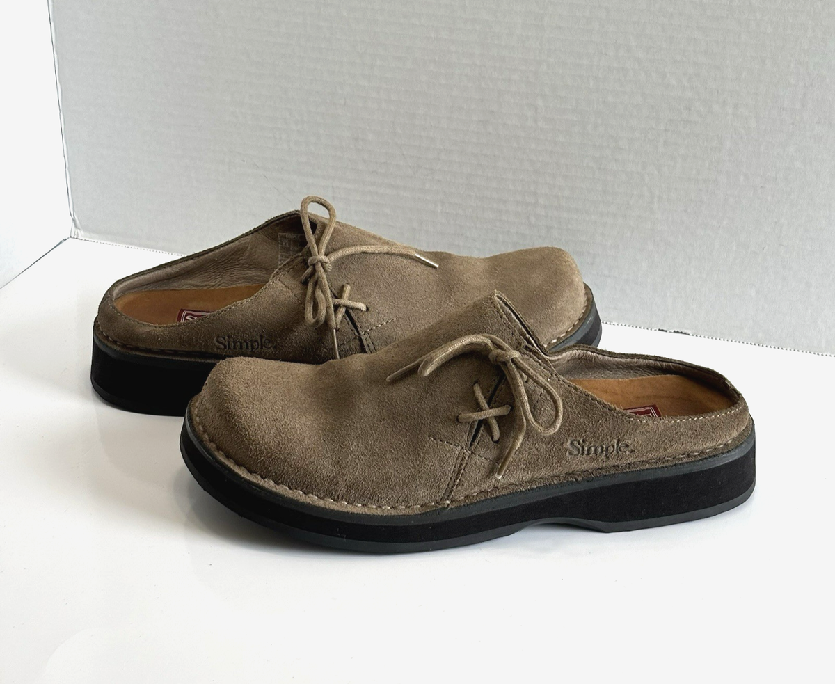 Simple Clogs Mule Shoes Women's Size 8.5 Beige Suede Slip On Comfort Lace  Casual | eBay