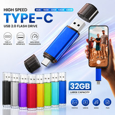 USB C Type-C OTG Flash Drive Dual USB Memory Stick Metal 4GB 8GB-128GB