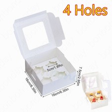100PACK Windowed Cupcake Boxes for 1, 2, 4, 6, 12 Cup Cakes with Removable Trays