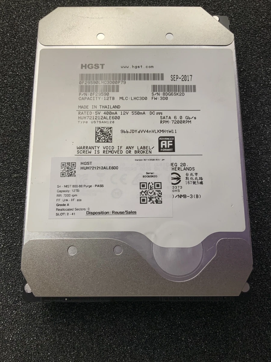 HGST Internal Hard Disk Drives 12 TB Storage Capacity for sale - eBay
