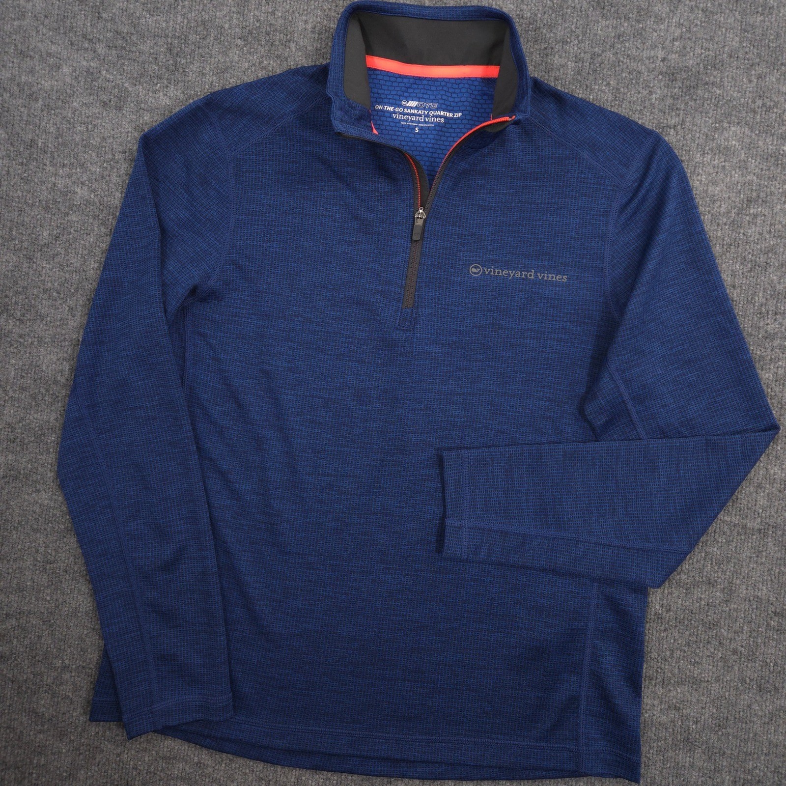 Vineyard Vines On The Go Sankaty 1/4 Zip Mens S Blue OTG Performance Golf Casual