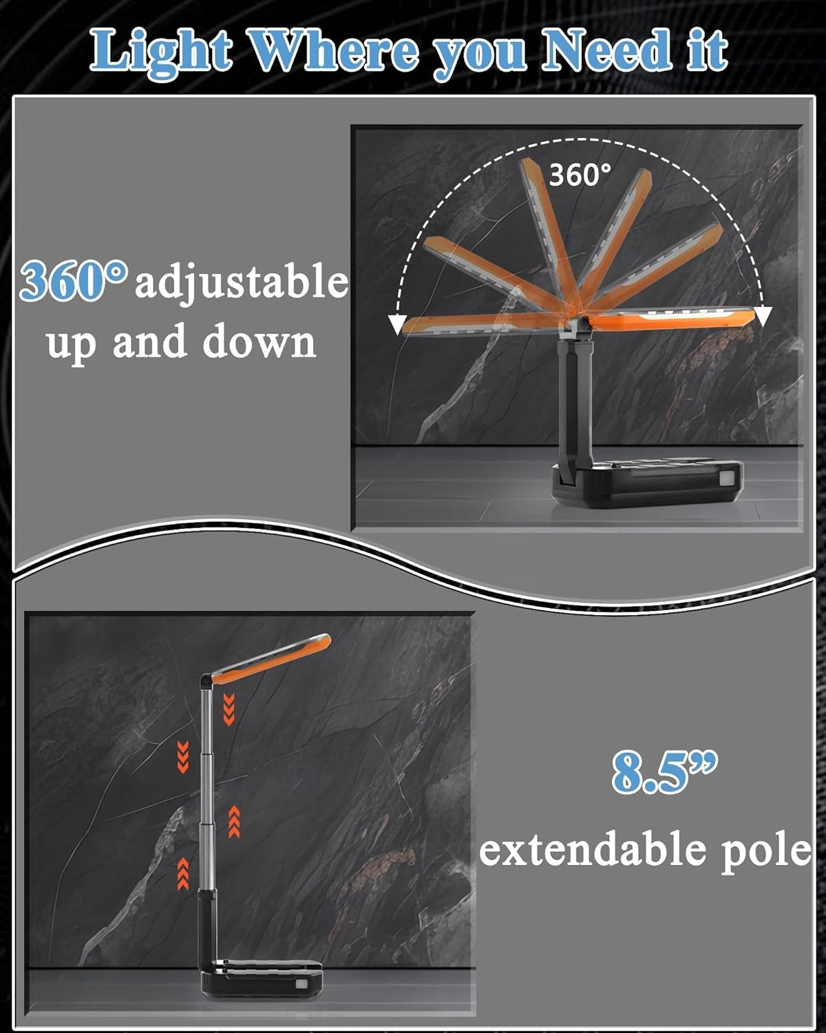 LED Portable LED Light Work light,Camping light Cordless Portable 7000mAh