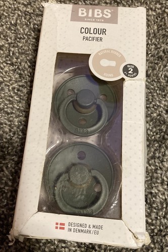 BIBS Pacifier Natural Rubber Baby 1 PACK, SIZE 2, 6+ Months Color Hunter Green