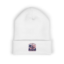 Navy Anchor Patch Beanie | Cuffed Embroidered Beanie
