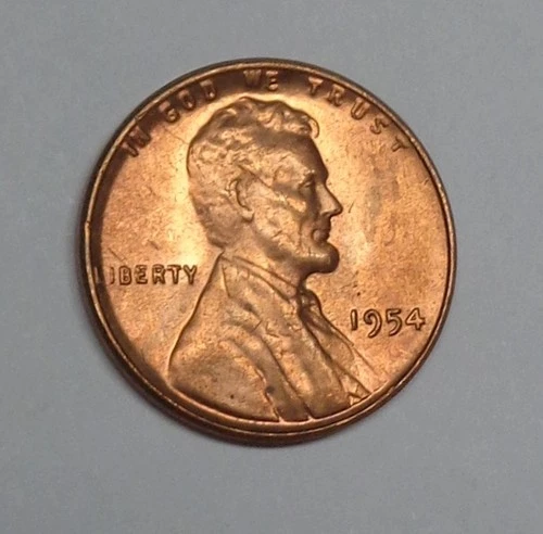 1954-P Lincoln Wheat Penny Cent Red BU Uncirculated From Original Roll
