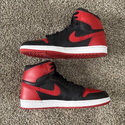 2001 NIKE AIR JORDAN 1 RETRO BRED BLACK VARSITY RED 136066-061