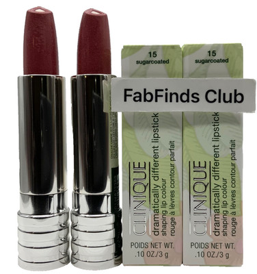 2x Clinique Dramatically Different Lipstick #15 Sugarcoated Full Size