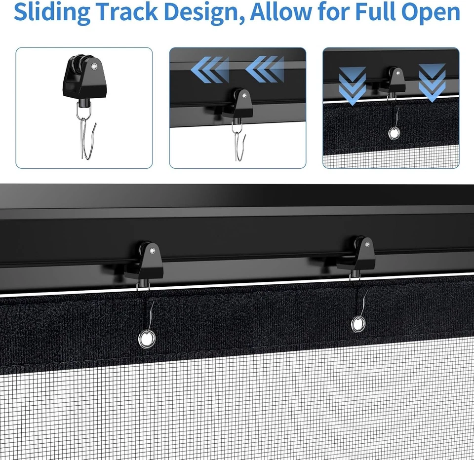 Easy Install Retractable Screen Door for 72x80 Doors - Bug Blocker & Ventilator - Image 4 of 4