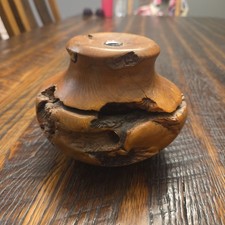 Vintage Burl Wood Vase Hand Turned