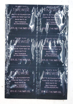 16 samples MARY KAY MATTE 3D TIMEWISE FOUNDATION BEIGE 100 110 120