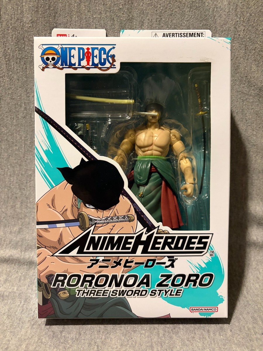 Anime Heroes One Piece Roronoa Zoro Three Sword Style 6.5
