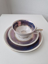 Gedeck 3-teilig, Tasse, Rieber Mitterteich Bavaria Porzellan 