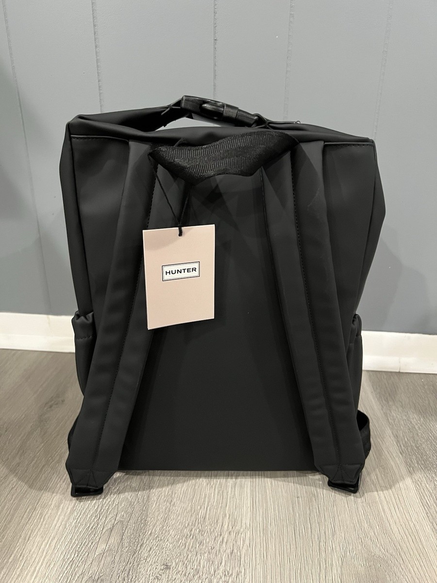 HUNTER Top Clip Backpack Smooth Black with Red Zipper | eBay