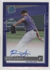 2020 Donruss Optic Rated Rookie Signatures Purple Prizm Rico Garcia Auto 02qo