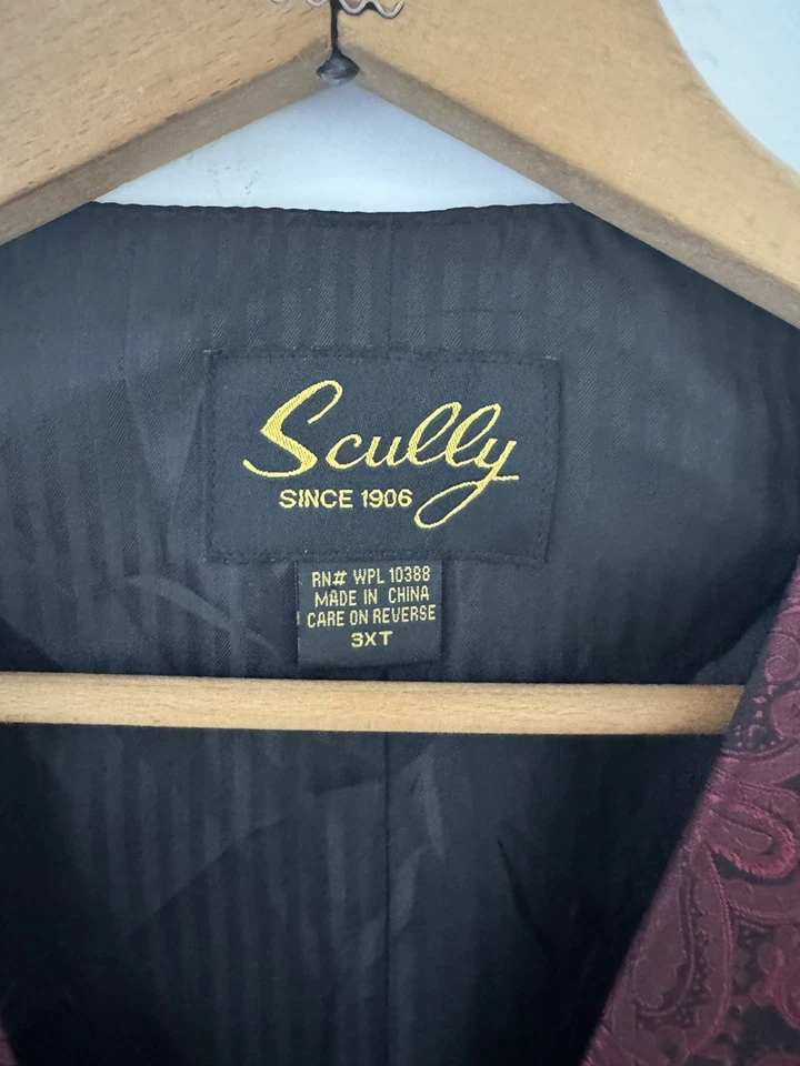 Chaleco Scully Para Hombre 3XT Rojo Negro Paisley Elegante Formal Foto 2 de 4