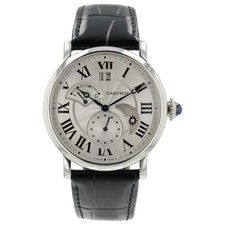 Cartier Rotonde Retrograde GMT Silver Dial Steel 42mm Automatic Mens W1556368