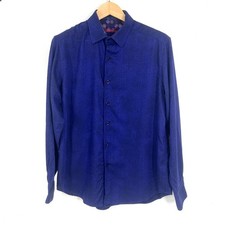 Robert Graham Mens Classic Fit Purple Print Button Down Shirt Size L Long Sleeve
