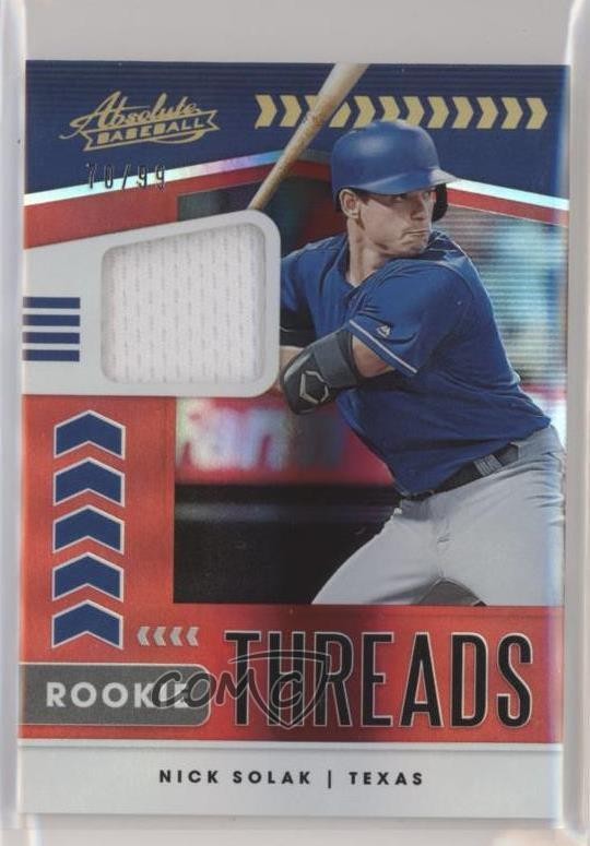 2020 Panini Absolute Rookie Threads Spectrum Red 70/99 Nick Solak #RT-NS RC 0c6