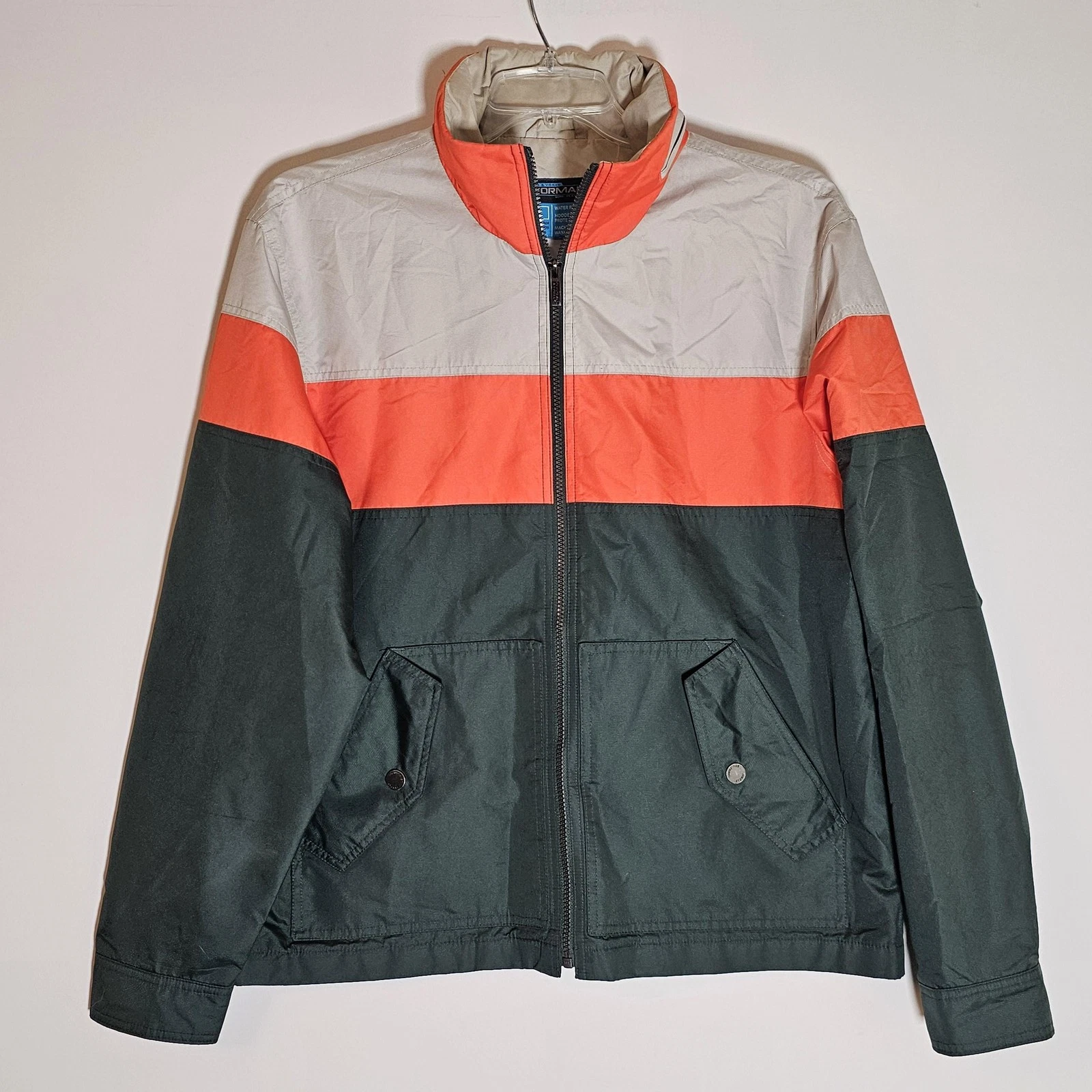 Roundtree & Yorke Jacket Mens Large Colorblock Water Resistant Hooded