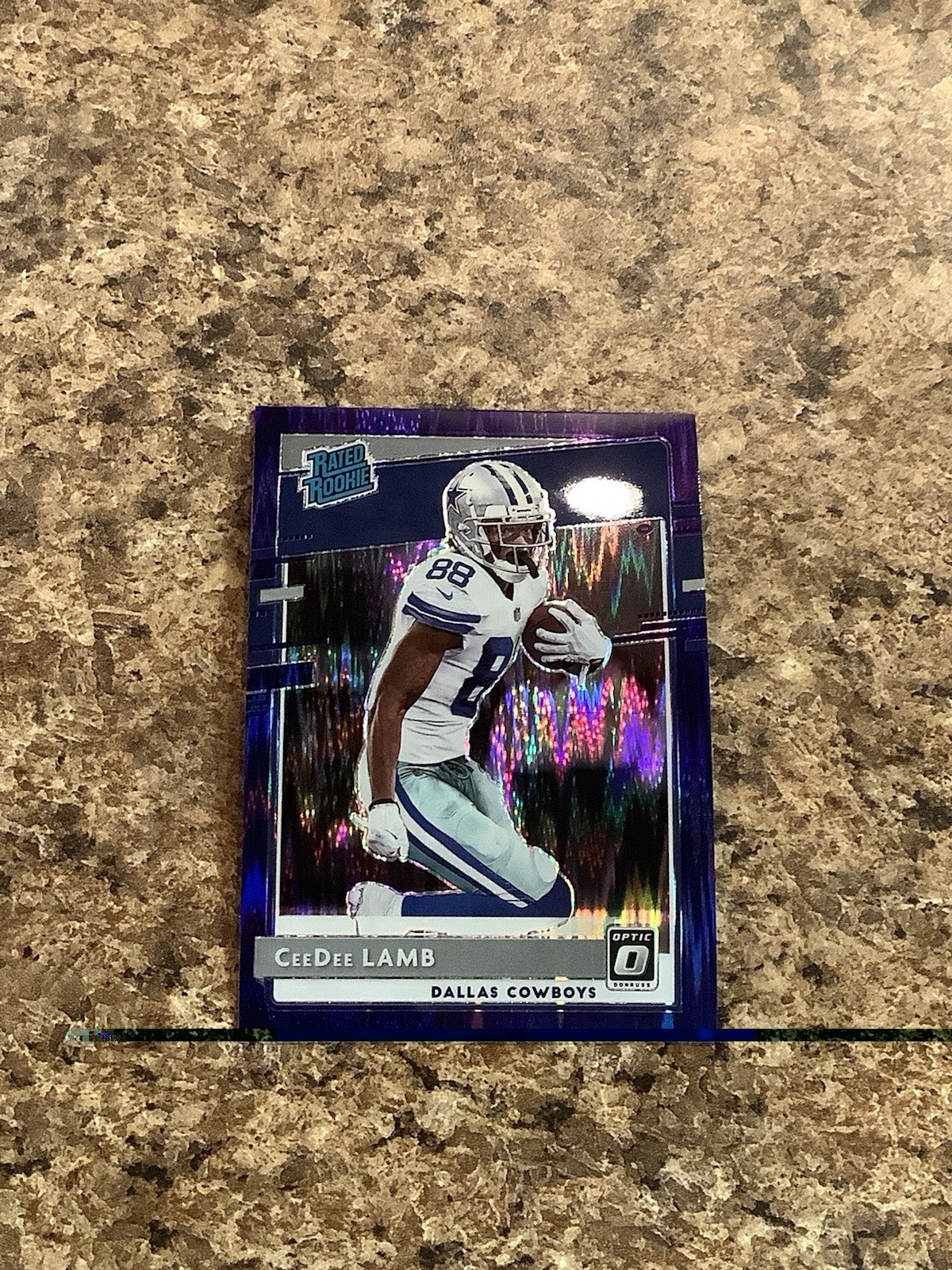 2020 Panini Donruss Optic Rated Rookies CeeDee Lamb #156 Purple Shock Prizm (RC)