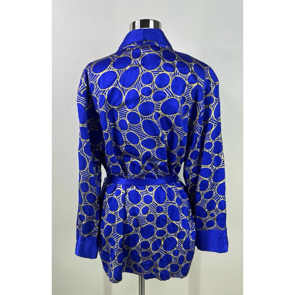 Bata de mujer vintage Andrés 100 % seda pura manga larga envolvente talla L Foto 4 de 4