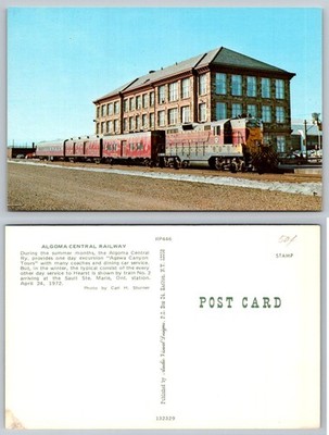 Algoma Central Railway Train 2 Sault Ste Marie ONT Station 1972 Postcard