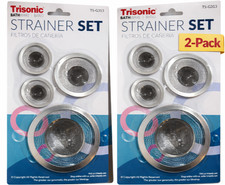 2-Pack 4Pcs Stainless Steel Mesh Drain Strainer Shower Tub Kitchen Bathroom Sink